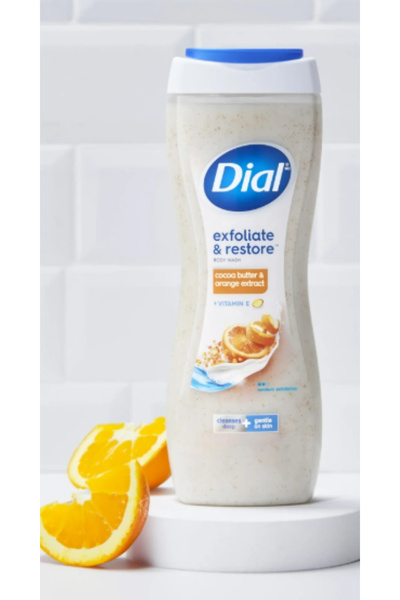 Dial Exfoliate & Restore Cocoa Butter Orange Extract Body Wash 473 ml