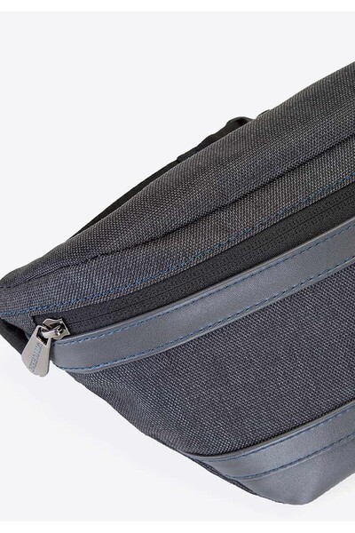 Wittchen Men's waist bag with -leather panel, graphite, graphite polyester