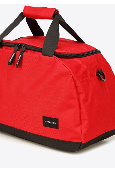 Wittchen Unisex Basic Travel Bag Small Red and Black Polyester