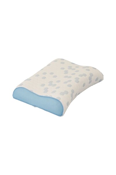 Nordic Schiller Cooler Visco Orthopedic Pillow, Dual Cervical Support, Gray with Blue Accents, 60x40