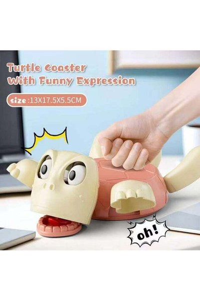 Generic Adorable Pink 3D Printed Turtle Coaster - Funny Panicked Expression N...