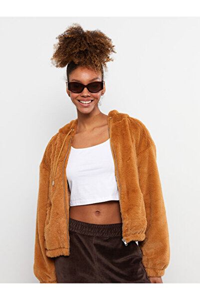 LC Waikiki Hooded Women's Plush Coat