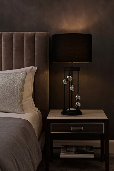 VENÜS NOVA VENÜS ARCTURUS SİYAH&KROM TOPLU SİLİNDİR ABAJUR