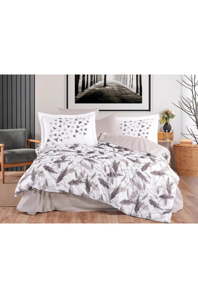 Hobby Double Poplin Duvet Cover Silva Stone