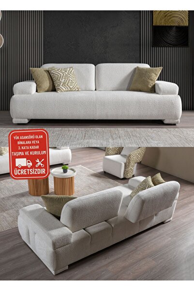 Pablo 3'LÜ KANEPE - SIRT ATLAMA MEKANİZMALI - YATAKLI