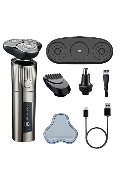 UNİBOX 3 in 1 Grooming Set, Razor, Trimmer, Nose and Ear, USB Type C, LED, Cordless, Clean Shave