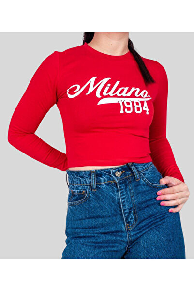 MQ Women's long-sleeved printed crop top