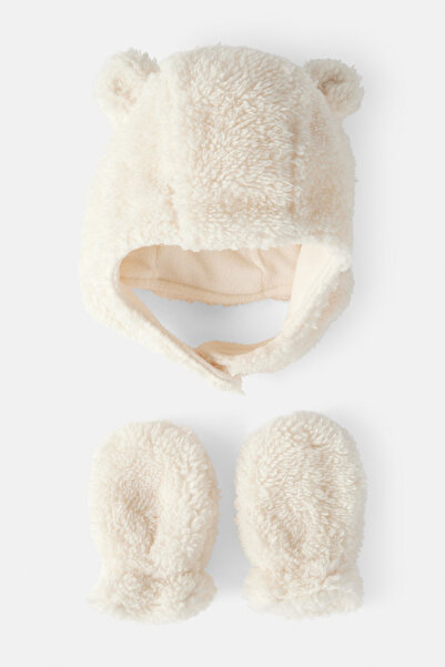 Carter's Baby White Beanie Gloves