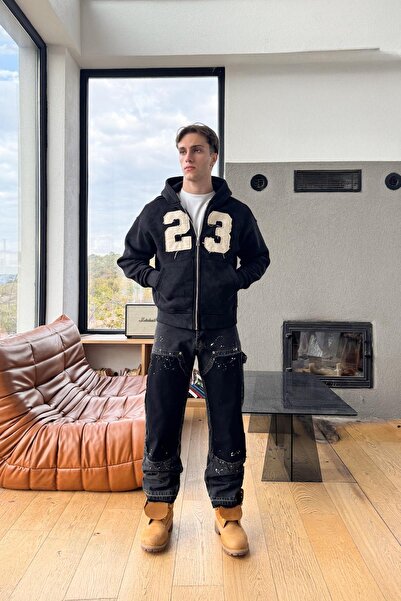 Flaw Wear Fragmented Paint Pattern Regular Jean