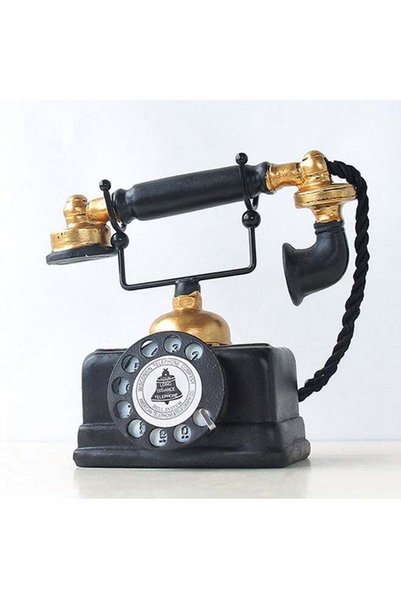 Generic Retro Handset Telephone Model Black/Gold