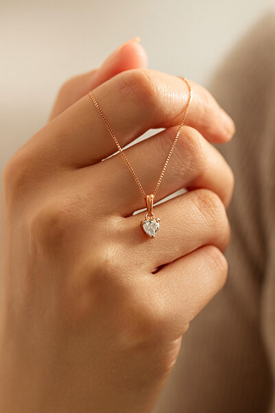 SE Jewellery Collection Selin Ersoy Xuping Rose Kalp Taşlı Minimal Kolye (0.6...