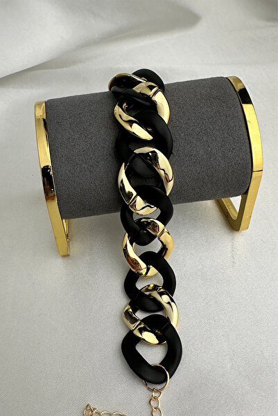 Modex Thick Chain Model Gold-Black Color Bracelet (18cm)