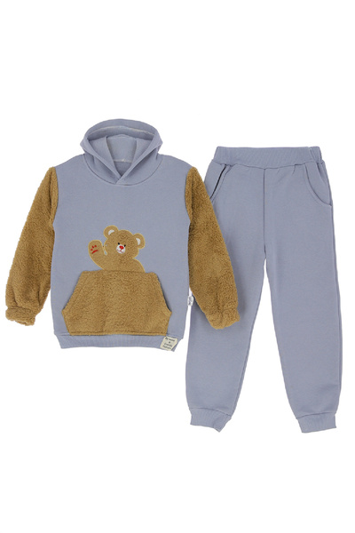 MODANINO Boy's Welsoft Fabric 2-Piece Set (Hooded Sweatshirt+Fleece Bottom) 12377