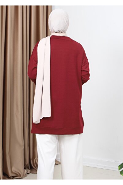 Miyalon Summer Women's Hijab Crew Neck Anti-Sweat Combed Cotton Fabric Tunic