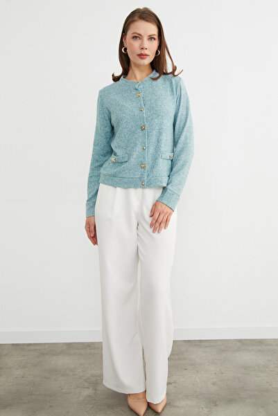 Fulla Moda Bow Buttoned Pocketed Knitwear Cardigan