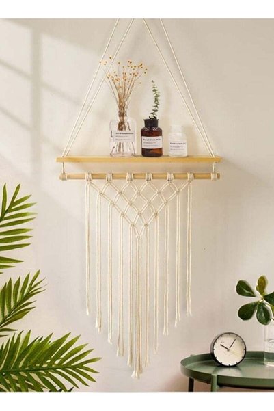 Generic Bohemian Shelves Hanging Wooden Indoor Wall Shelf and for Home Decora...