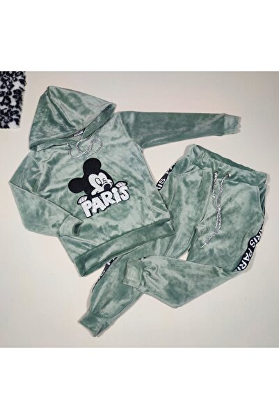 mj kids Double K Hooded Velvet Girl's Tracksuit