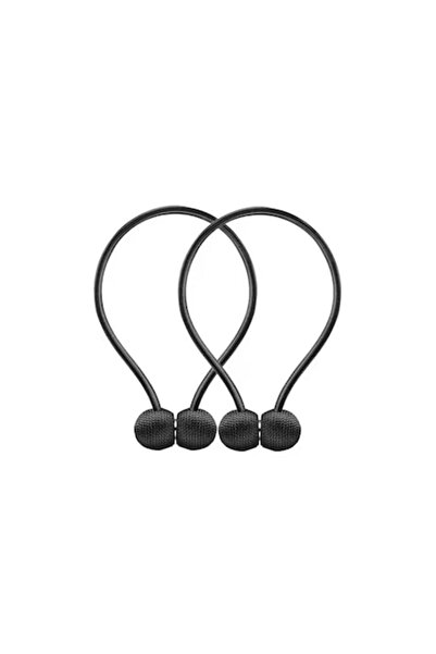 varioshop set of 2 magnetic clips for curtains and draperies, black, 47 cm
