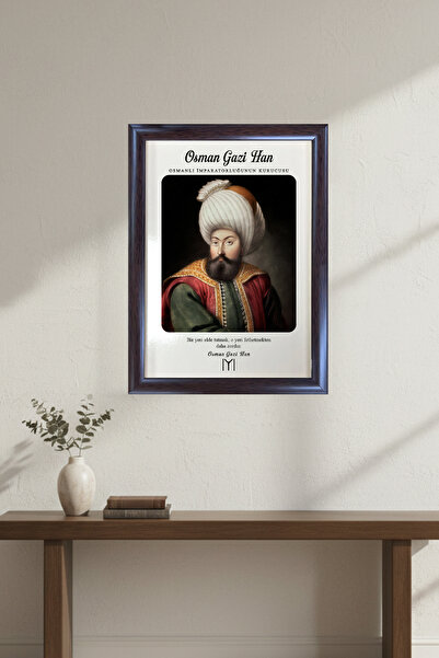AND Osman Gazi Han Portre – MDF Üzerine UV Baskı Çerçeveli Tablo Sanatsal Mod...