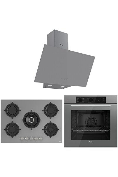 Ferre Rs Serisi Gri 5 Gözlü Ankastre Set ( QBL62CPR-RS038-D079 )