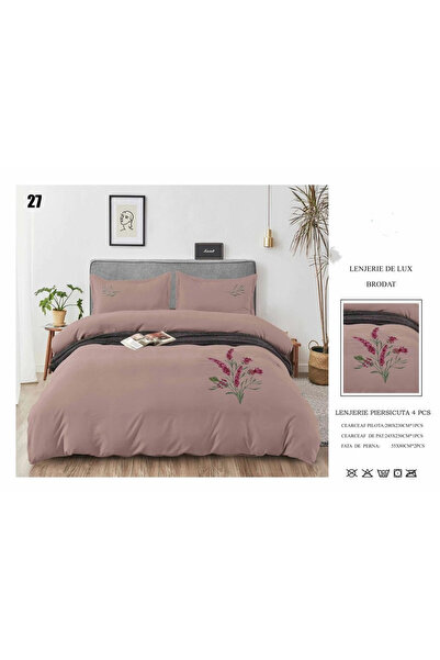 FIONNA.RO Lenjerie De Pat Din Finet Cu Broderie - Floare Salbatica