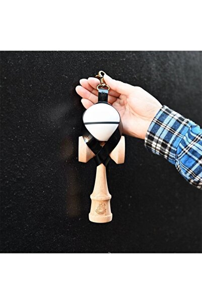 Flippy Kendama Carry Case Flippy, Durable PVC Storage Pouch with Metal Clip Keychain, 12 x 6 cm, Black