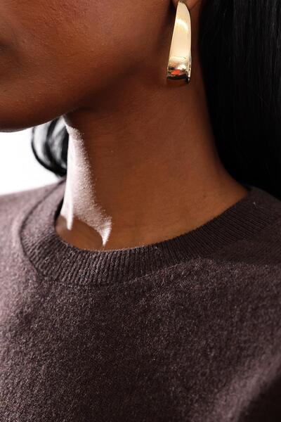 5in1Canpolat Καφέ Πλεκτό Κασμίρ με λαιμόκοψη με ποδήλατο