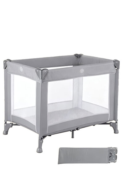Cady One Portable foldable baby cot with carrying bag,breathable mesh,gray mattress,ideal for home and travel