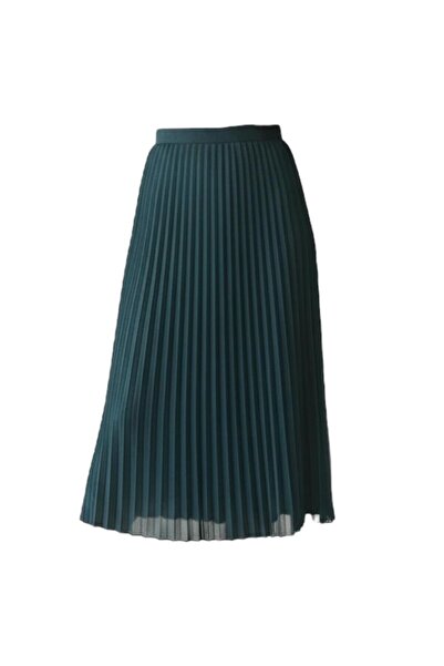 EREN STYLE Pleated Cotton Woven Viscose Winter Skirt(95 cm)-(38-48)