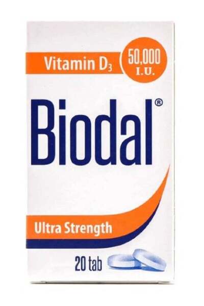 BIODAL 50,000 IU Vitamin D3 - 20 Tablets
