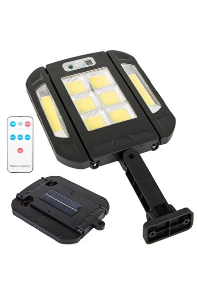 varioshop LED Solar Lamp 136 COB with Motion Sensor & Remote, 3 Modes, IP67, Black