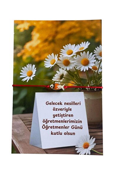 maycollection 24 November Teachers' Day Orange Fish Bracelet with Card