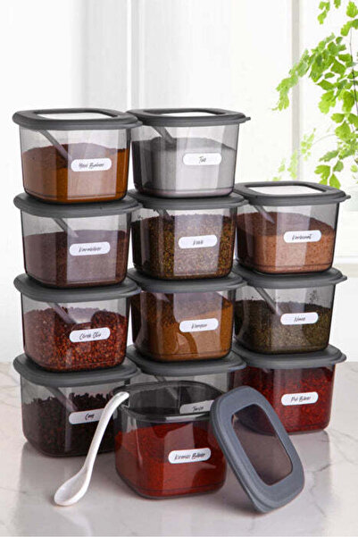 Asi Home Set of Storage Boxes, 12 Pieces, Anthracite (Foly)