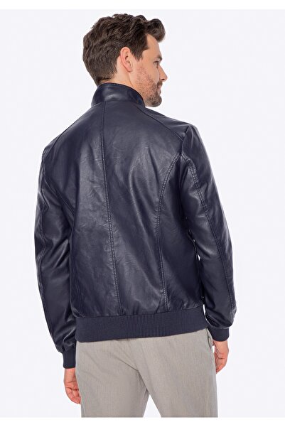 Wittchen Geacă bărbătească din piele cu manșete, bleumarin, bleumarin, piele