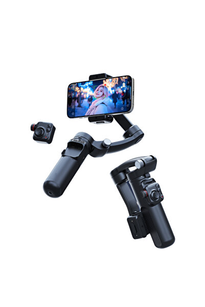 Generic مثبت جيمبال للتتبع مضاد للاهتزاز قابل للفصل وجهاز تحكم عن بعد وحامل هاتف مرن للمكتب