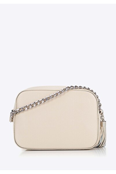 Wittchen Geantă de damă din piele tip box cu lanț, alb-gălbui, alb-gălbui, piele