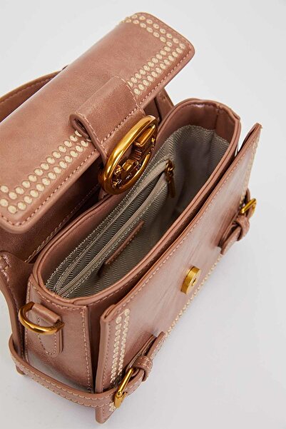 Levidor Khaki double belt view handbag