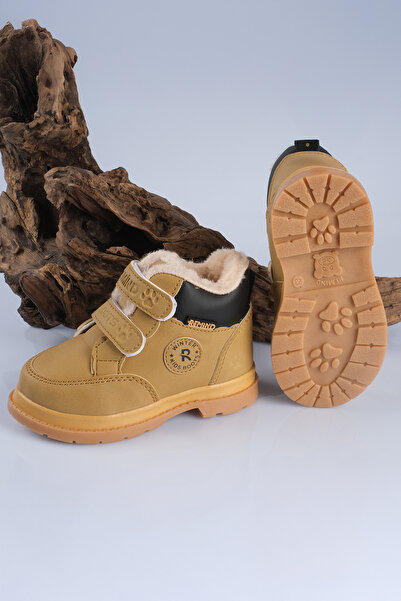 Remind Wool and Fur Inside Girls Boys Unisex Baby Kids Rain Snow Winter Velcro Boots Shoes