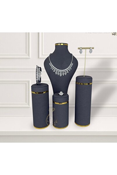 Un طقم مجوهرات فاخر مرصّع بالزركون - موديل Z1-0067