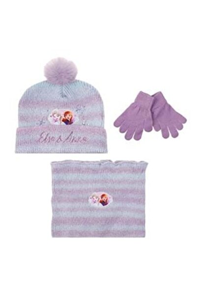 Frozen Kids Winter Set 4-5 yrs: Lilac & Mint Hat, Snood & Gloves - Design