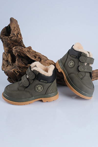 Remind Wool and Fur Inside Girls Boys Unisex Baby Kids Rain Snow Winter Velcro Boots Shoes