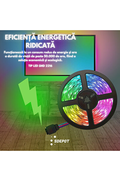 SDEPOT ® self-adhesive RGB LED strip, 10 meters, with remote control, over 50,000 hours of use