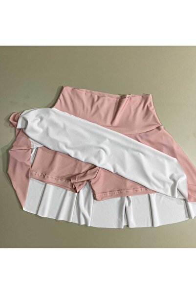 Cherry Lane Shortlu Sandy Pink White Mini Skirt