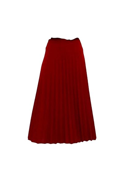 EREN STYLE Pleated Cotton Woven Viscose Winter Skirt(95 cm)