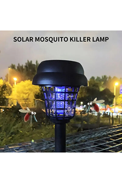 EserT Solar UV Işıklı Sivrisinek Öldürücü Lamba – Güneş Enerjili Bahçe Aydınl...
