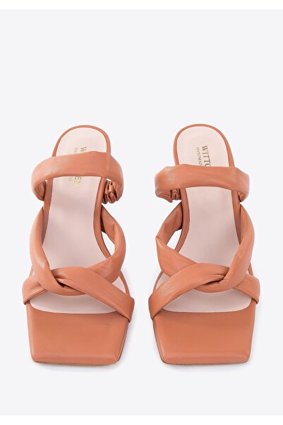 Wittchen Șlapi din piele pentru femei cu barete moi, piele maro