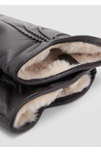 MANGO Woman Leather gloves