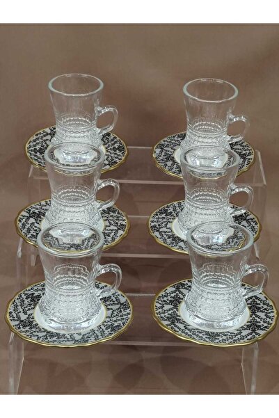 AR HOME Tea cup set (6 pieces) with 6 saucers (110ml)