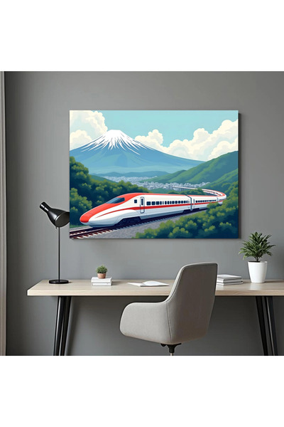 Printees Tablou - Shikansen la Muntele Fuji