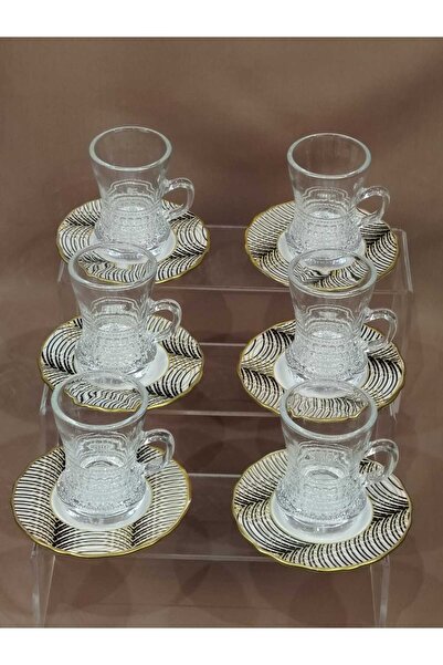 AR HOME Tea cup set (6 pieces) with 6 saucers (110ml)